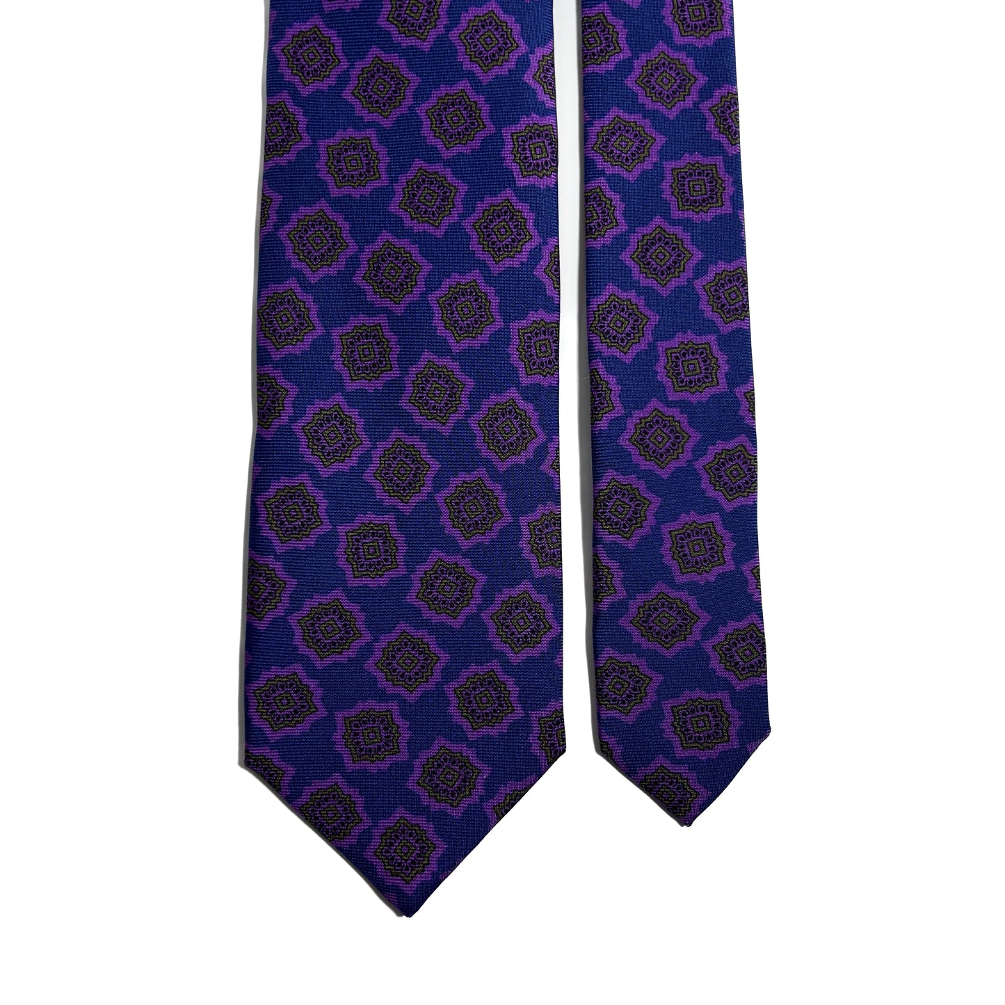 Blue & Purple Geometric Silk Tie