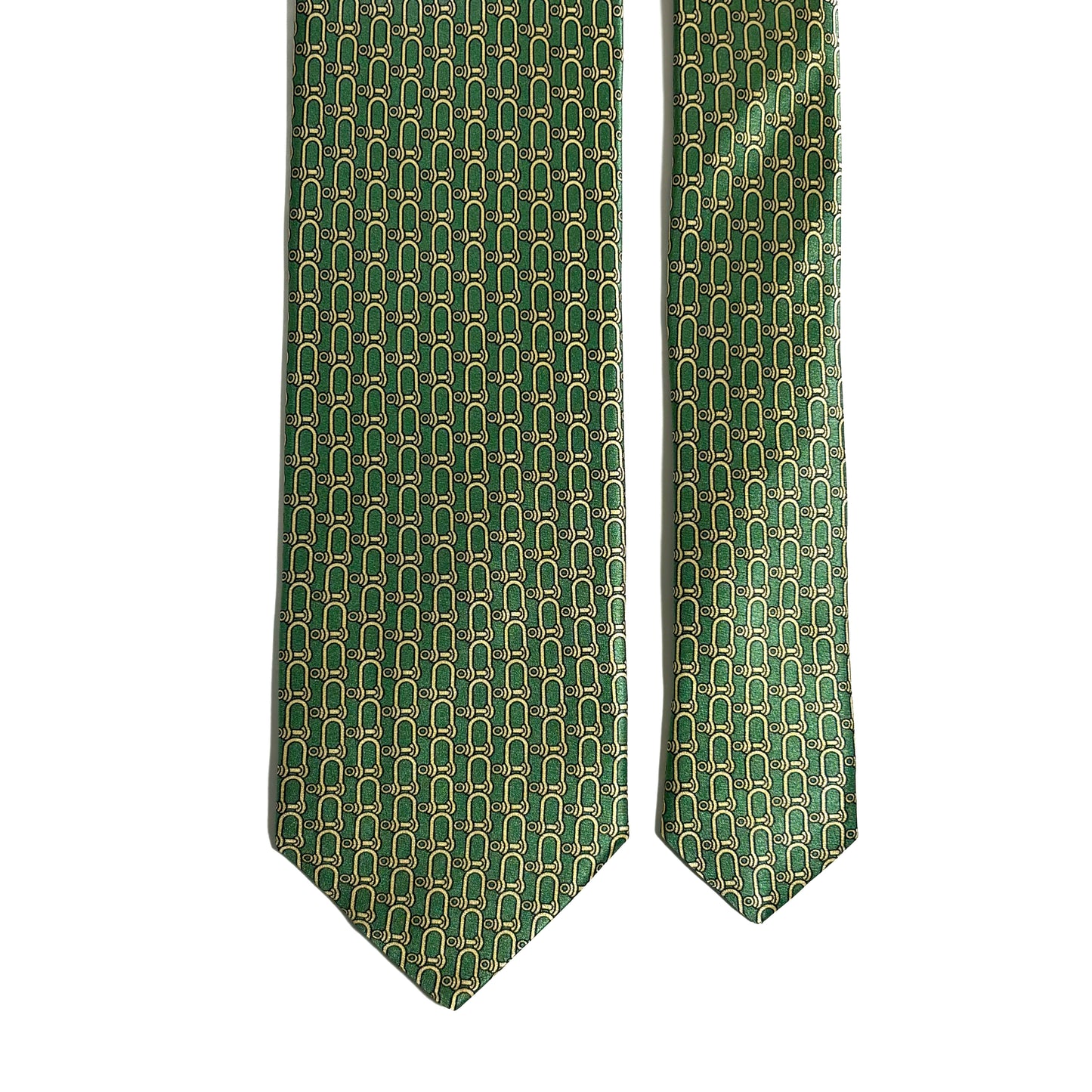 Green Bridle Motif Silk Satin Tie
