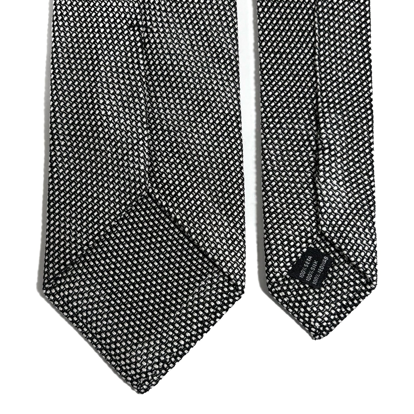 Mottled White Silk Grenadine Tie (Garza Fina)