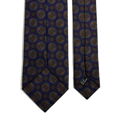 Purple Medallion Italian Madder Silk Tie