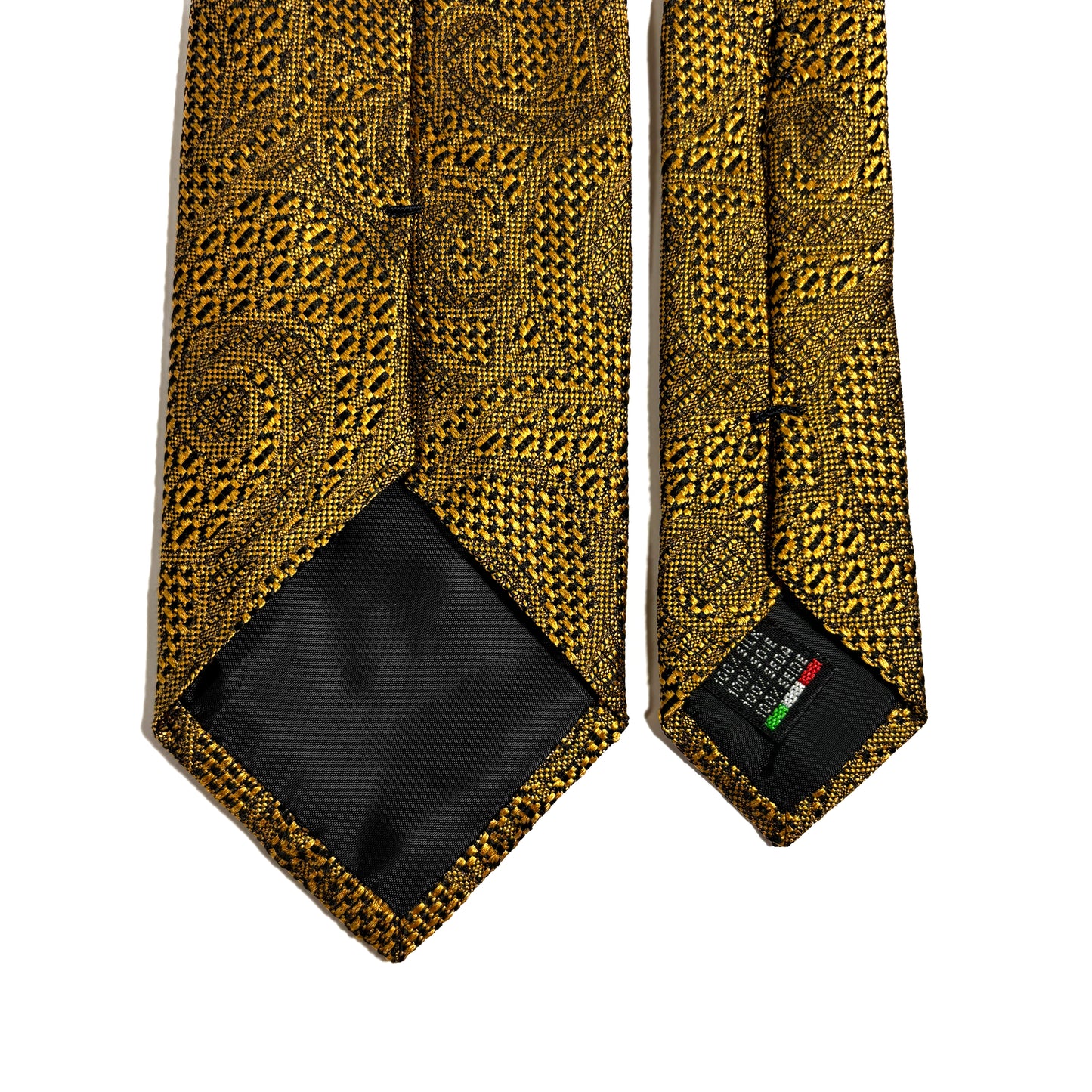 PHOENIX Gold Paisley Silk Grenadine Jacquard Tie