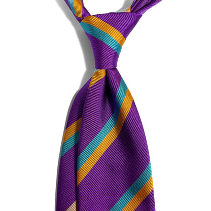 Purple Striped Silk Repp Tie
