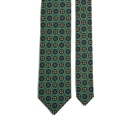 Mint Green Floral Ancient Madder Silk Tie