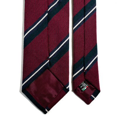 Burgundy Striped Wool/Silk Tie