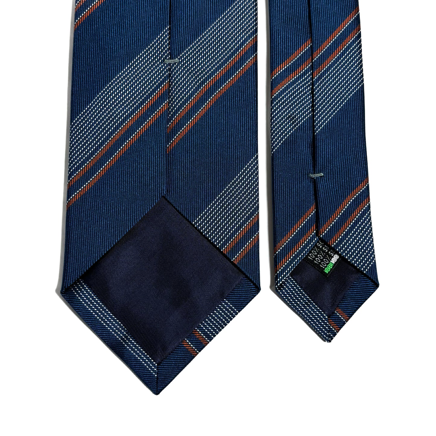 Prussian Blue Striped Silk Repp Tie