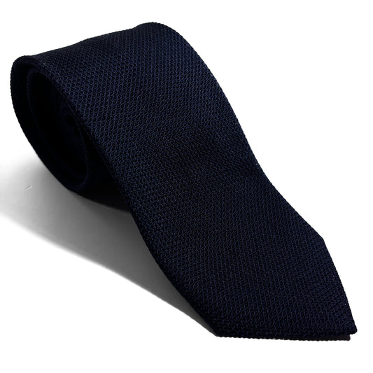 Midnight Blue Silk Grenadine Tie (Garza Fina)