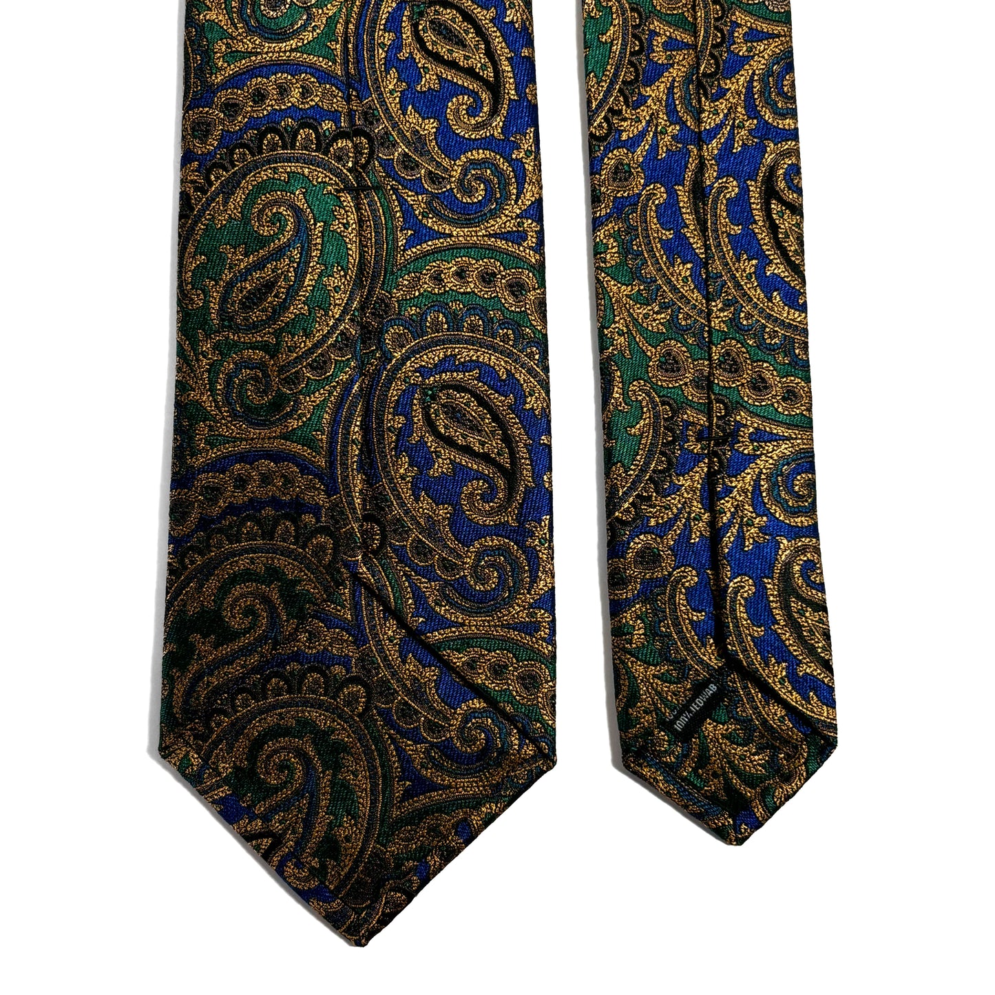 Green & Gold Silk Paisley Jacquard Tie