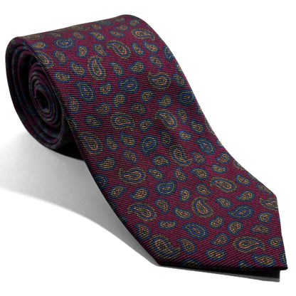 Burgundy Paisley Italian Madder Silk Tie