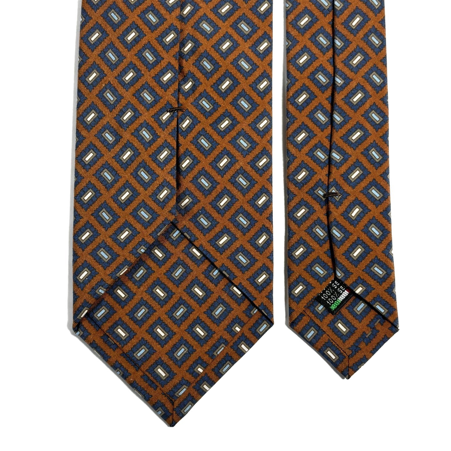 Brown Geometric Ancient Madder Silk Tie