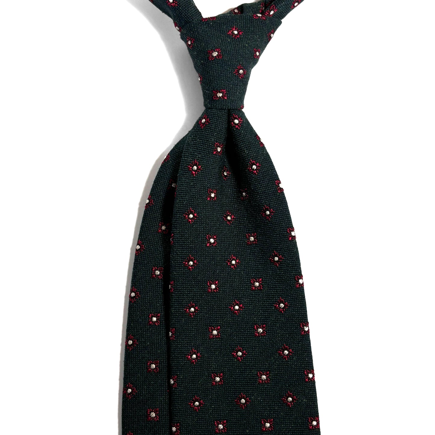 Forest Green Floral Wool/Silk Jacquard Tie