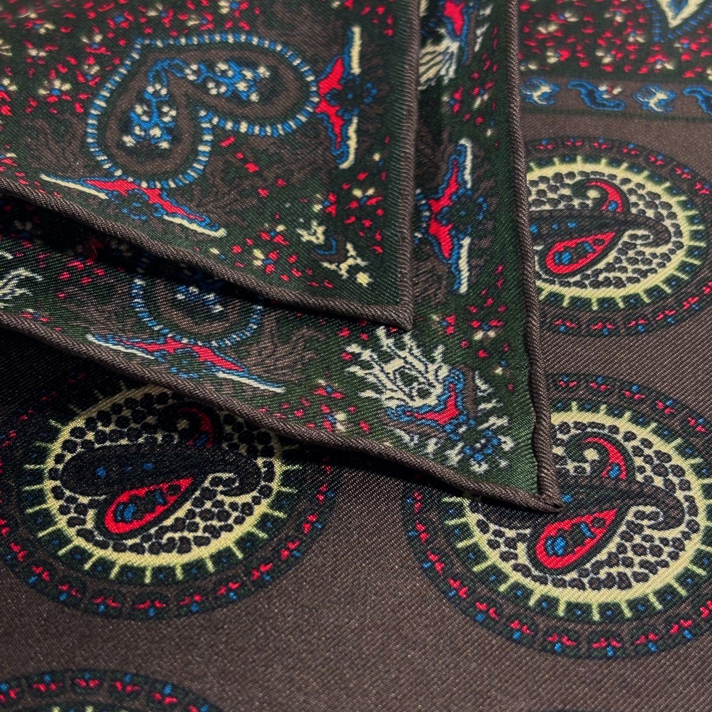 Brown Geometric Ancient Madder Silk Pocket Square