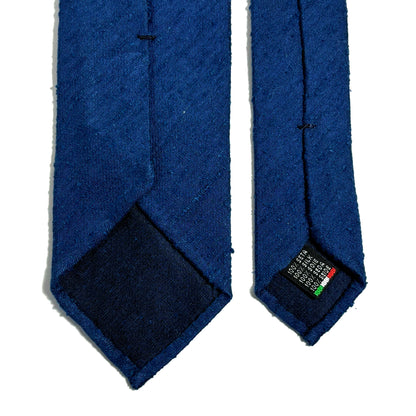 Untipped Blue Silk Shantung Tie