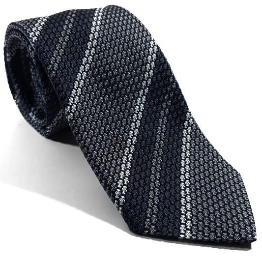 Gray Striped Silk Grenadine Tie (Garza Grossa)