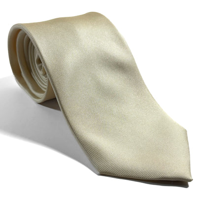 Cream Yellow English Printed Twill Silk Tie