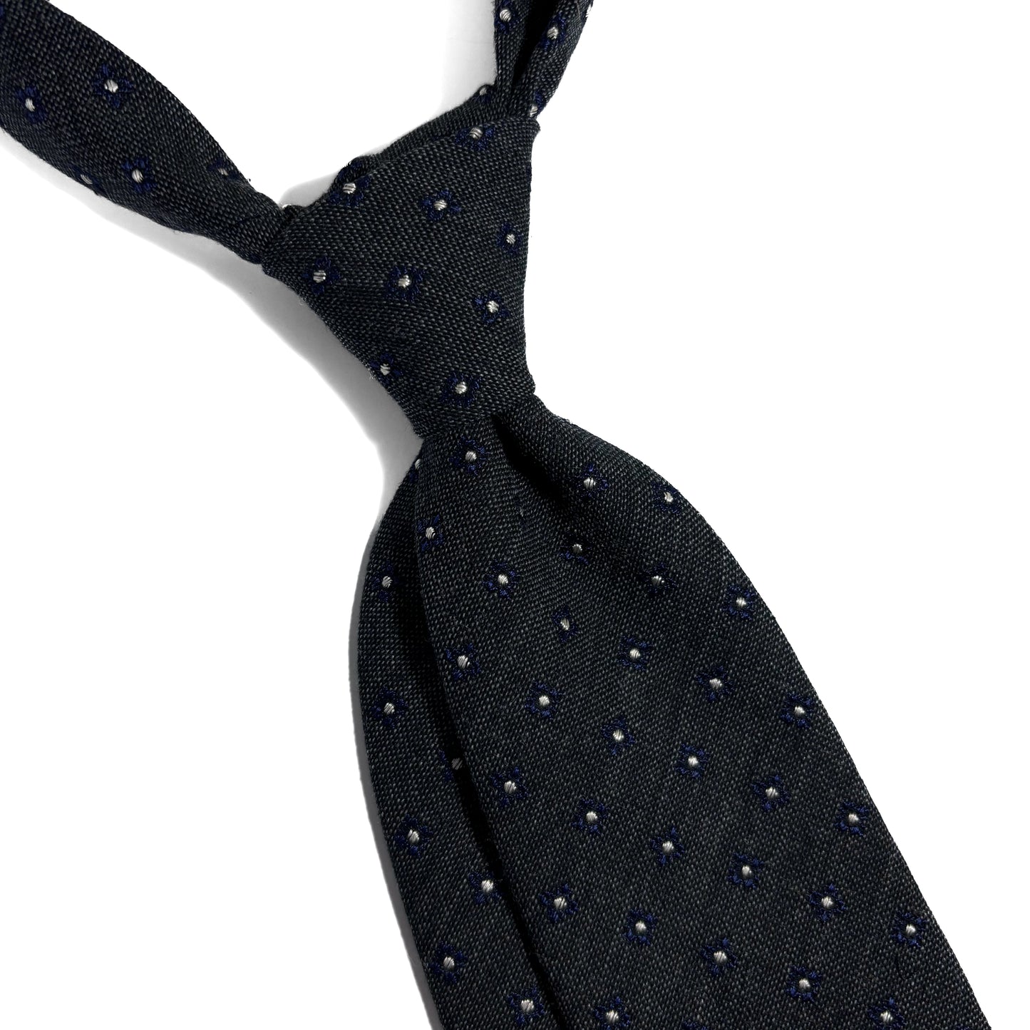 Charcoal Gray Floral Wool/Silk Jacquard Tie