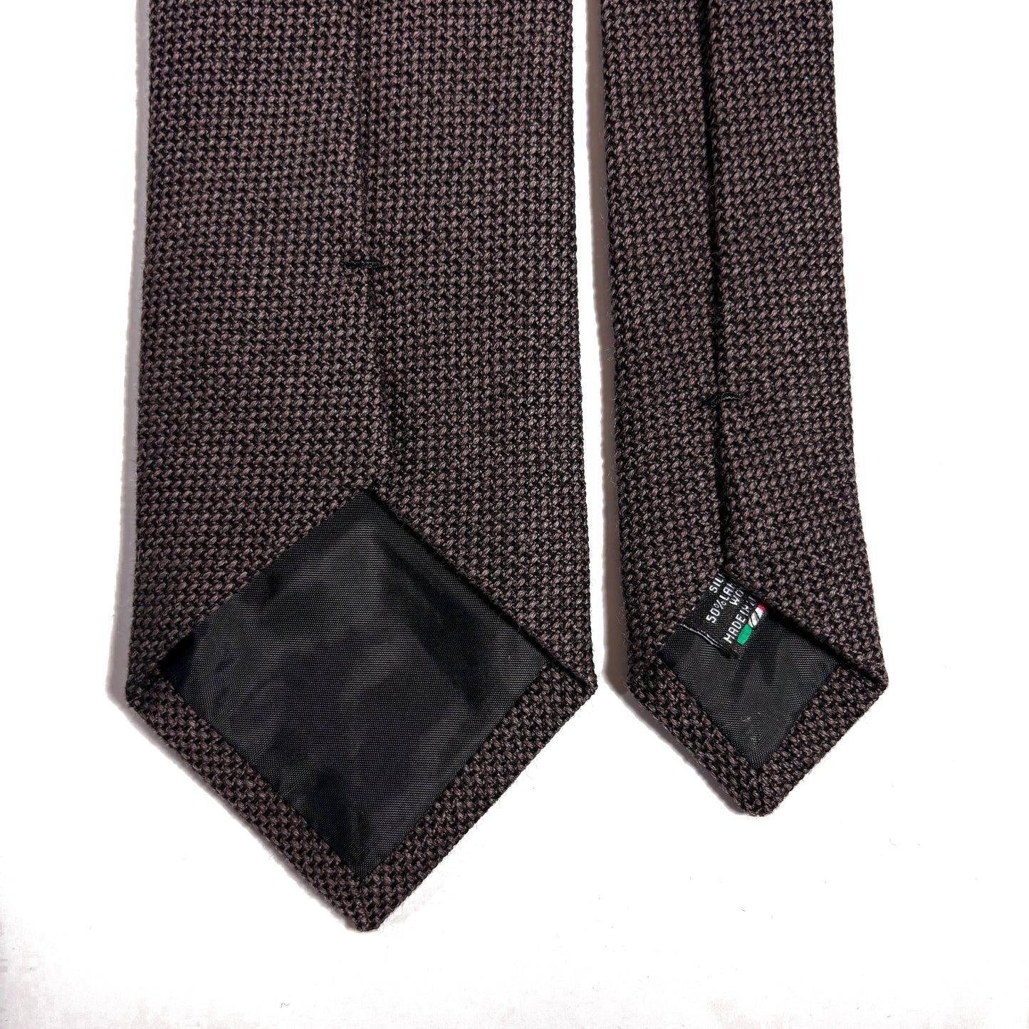 Taupe Brown Wool/Silk Grenadine Tie (Garza Fina)