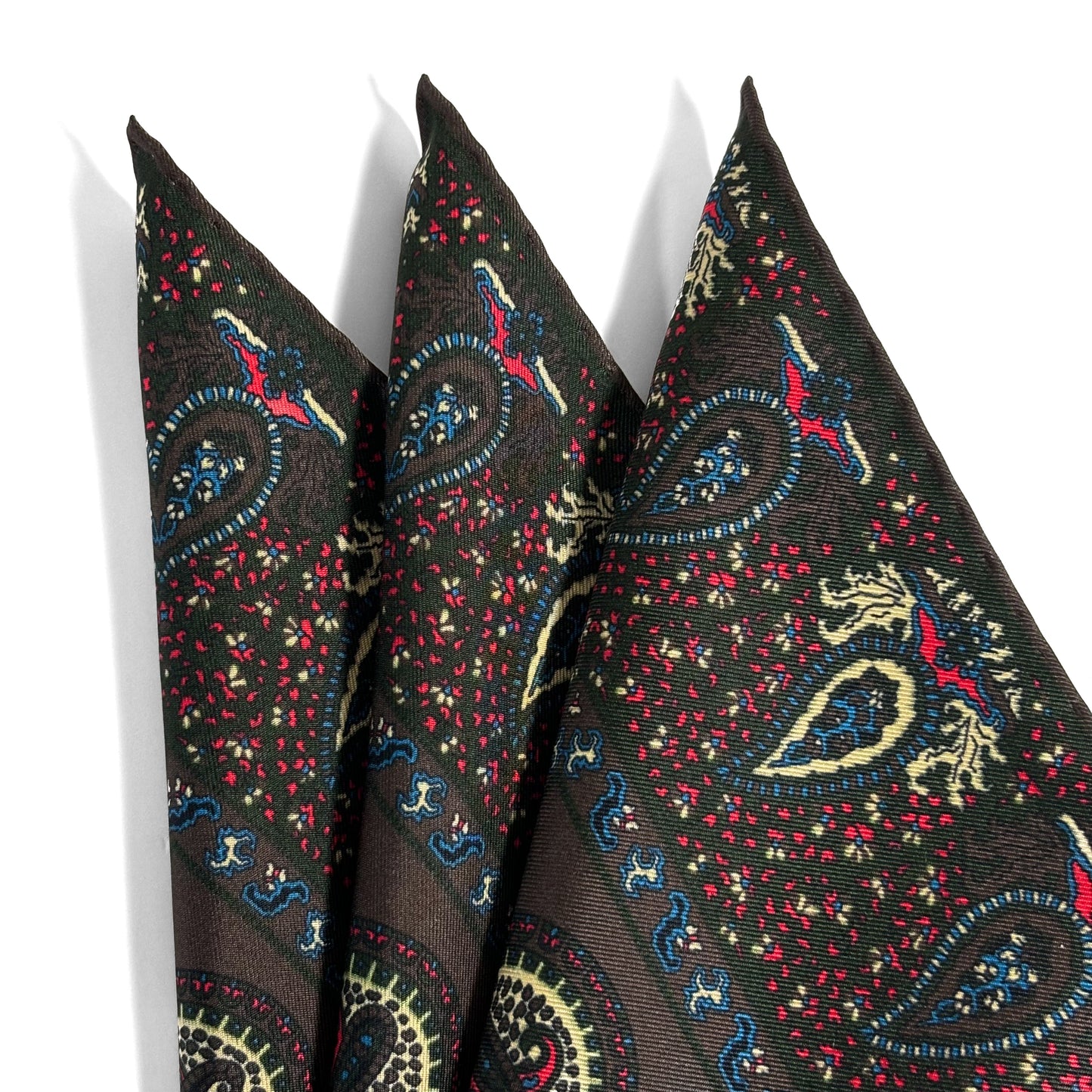 Brown Geometric Ancient Madder Silk Pocket Square