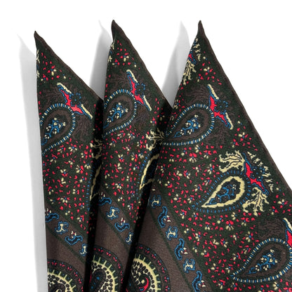 Brown Geometric Ancient Madder Silk Pocket Square