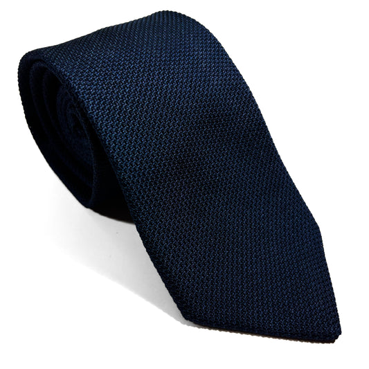 Navy Blue Silk Grenadine Tie (Garza Fina)