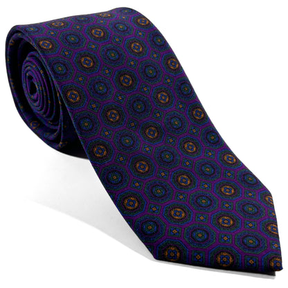 Purple Geometric Tasmanian Wool Tie