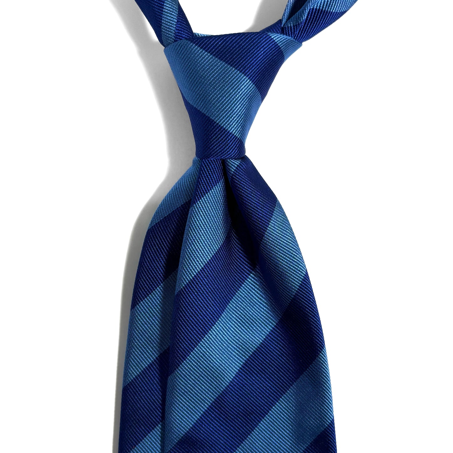 Navy Blue & Blue Striped Silk Repp Tie