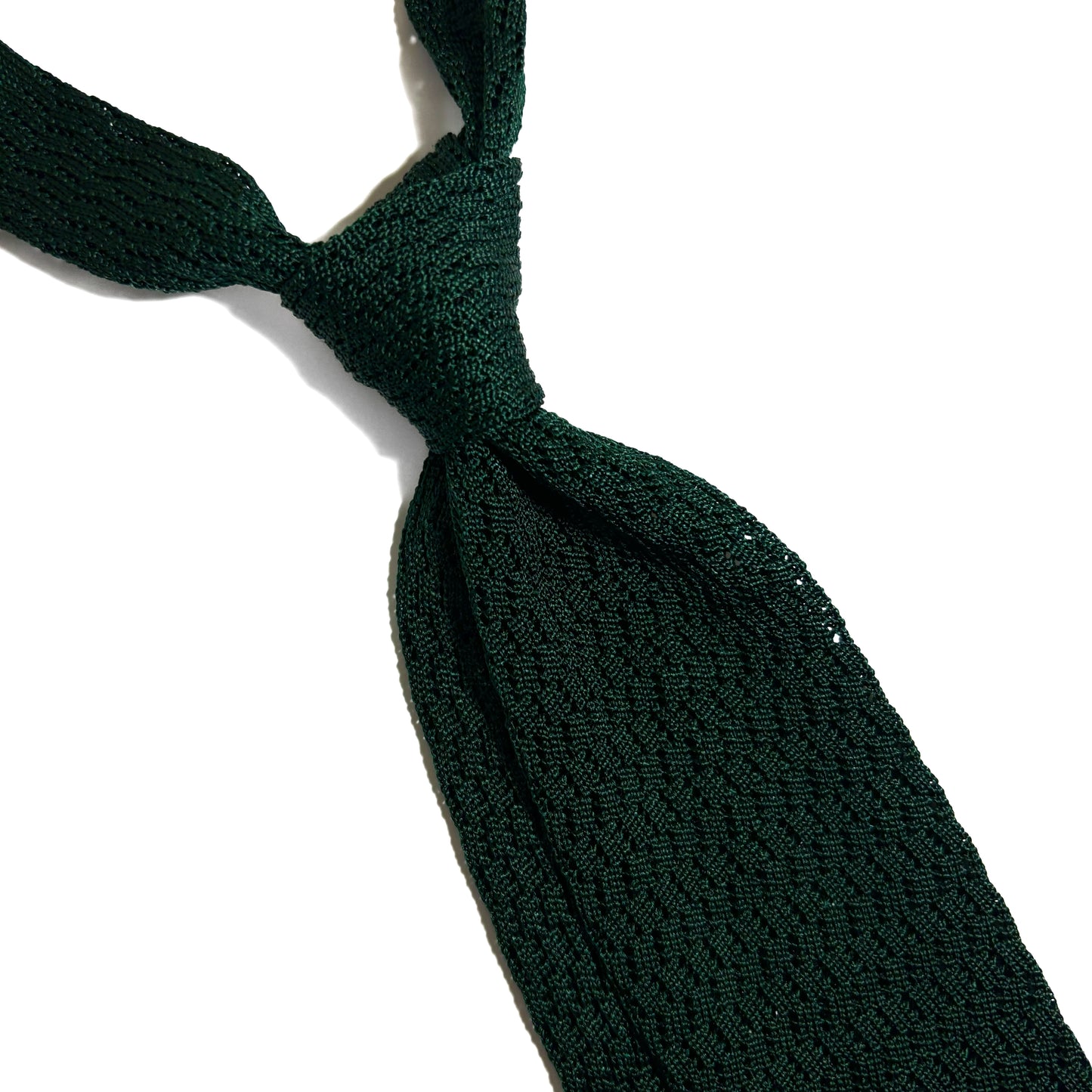 Zig-Zag Forest Green Silk Knitted Tie