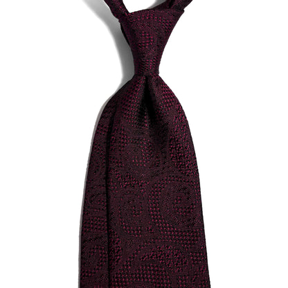 PHOENIX Burgundy Paisley Silk Grenadine Jacquard Tie