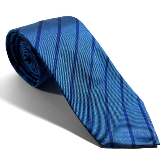 Blue Striped Silk Repp Tie