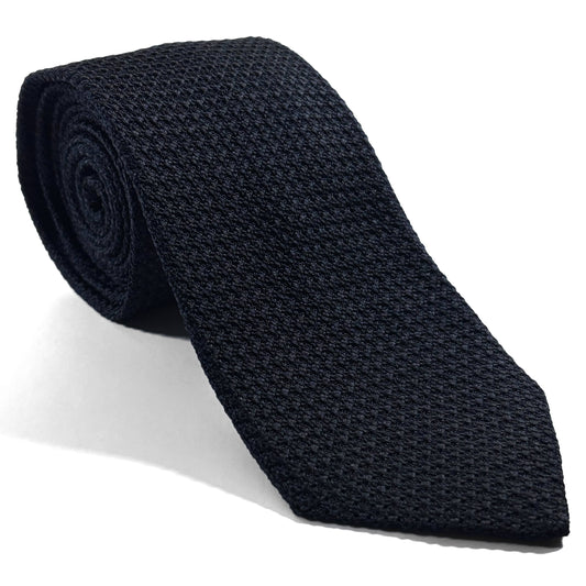 Black Silk Grenadine Tie (Garza Grossa)