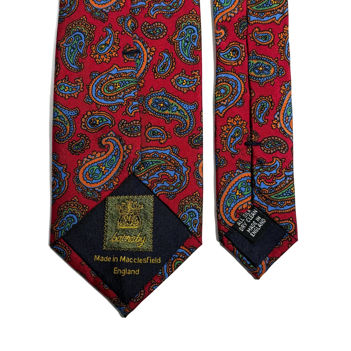 Red Paisley Printed Silk Tie