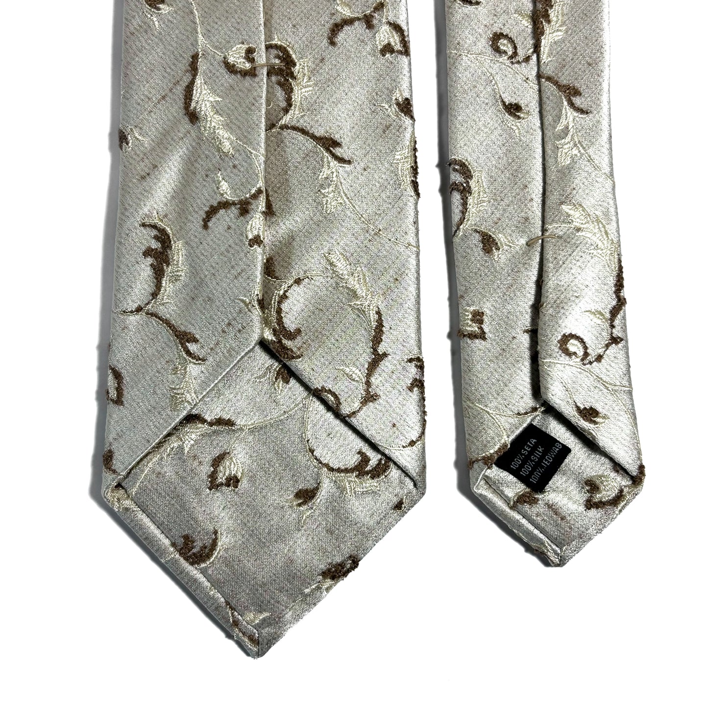 Champagne & Gold Floral Silk Jacquard Tie