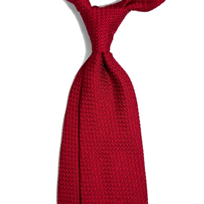 Crimson Red Silk Grenadine Tie (Garza Grossa)