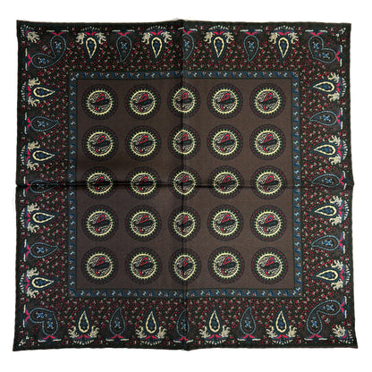 Brown Geometric Ancient Madder Silk Pocket Square