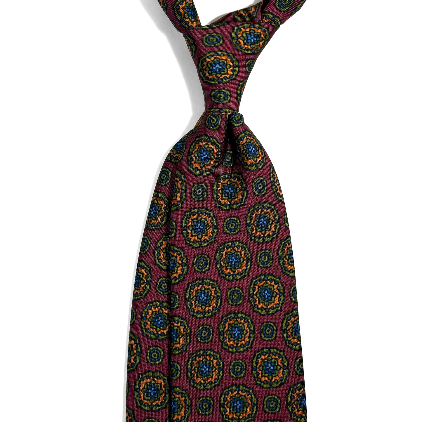Burgundy Large Floral Ancient Madder Silk Tie