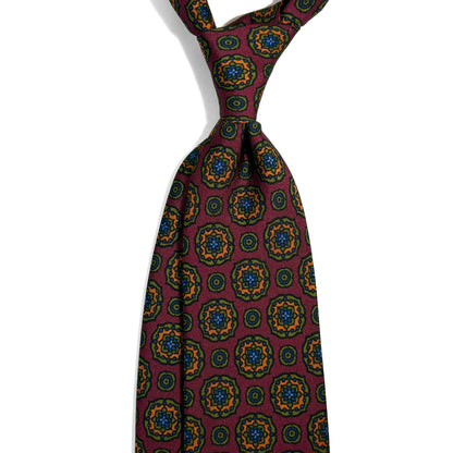 Burgundy Large Floral Ancient Madder Silk Tie