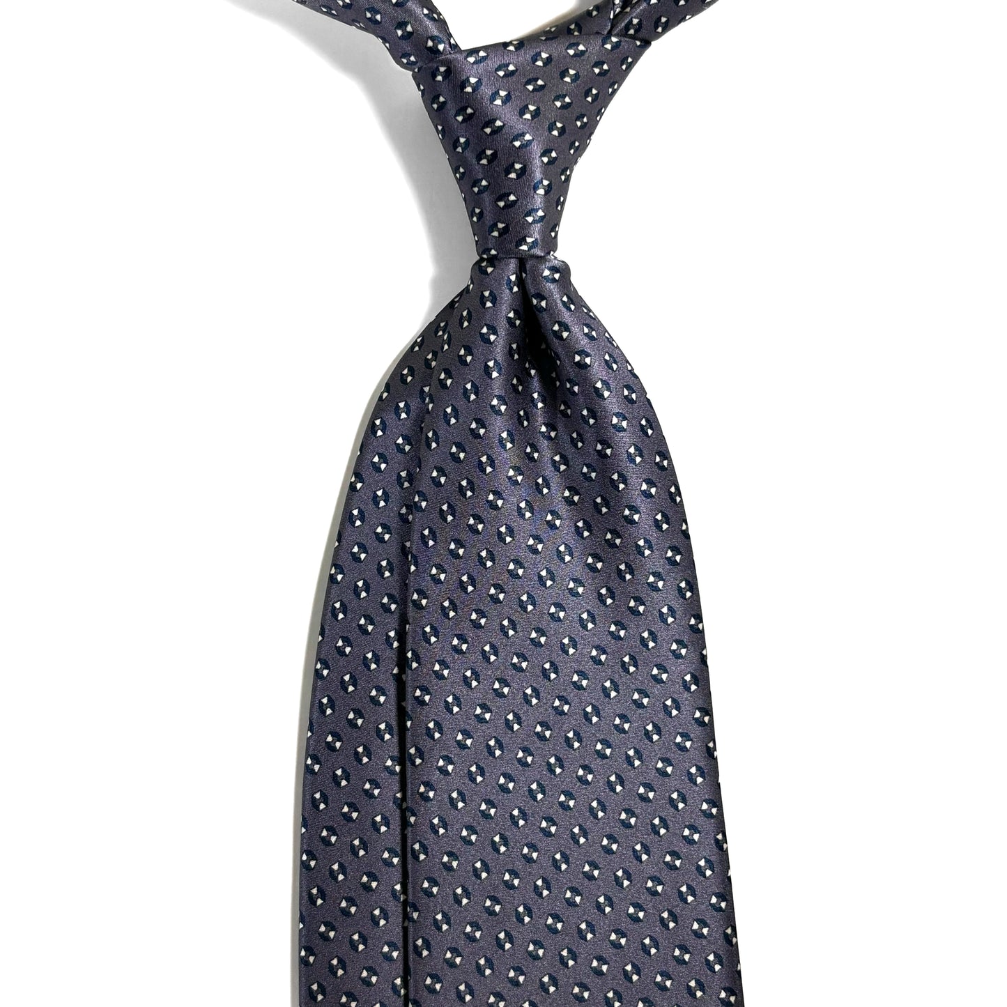 Gray Geometric Silk Satin Tie