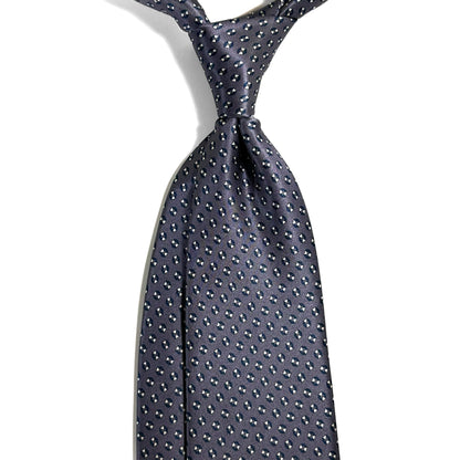 Gray Geometric Silk Satin Tie