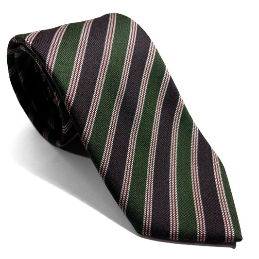 Green Striped Wool/Silk Tie