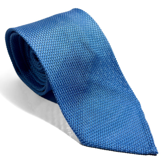 Untipped Light Blue Silk Grenadine Tie (Garza Fina)