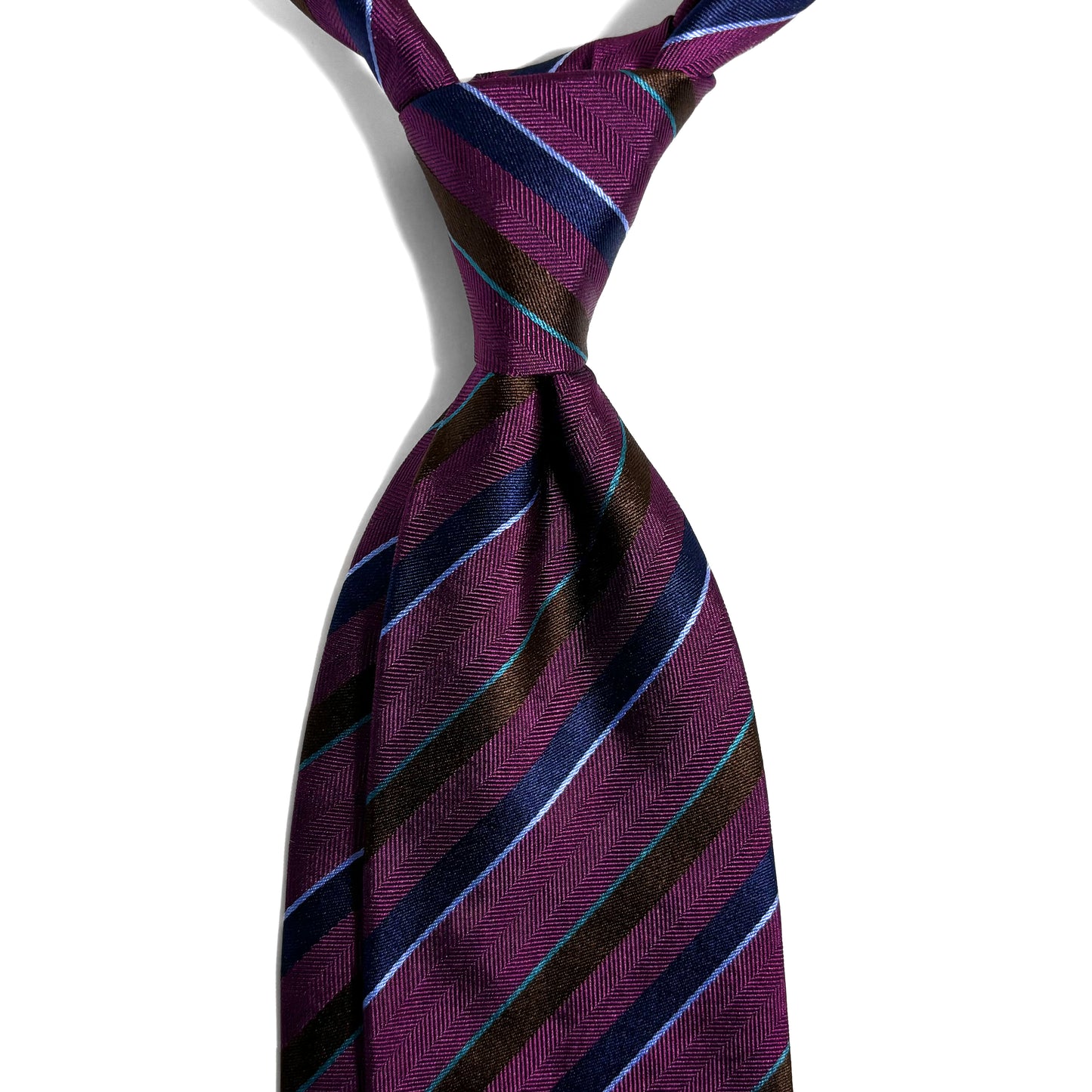 Purple & Navy Blue Striped Silk Jacquard Tie