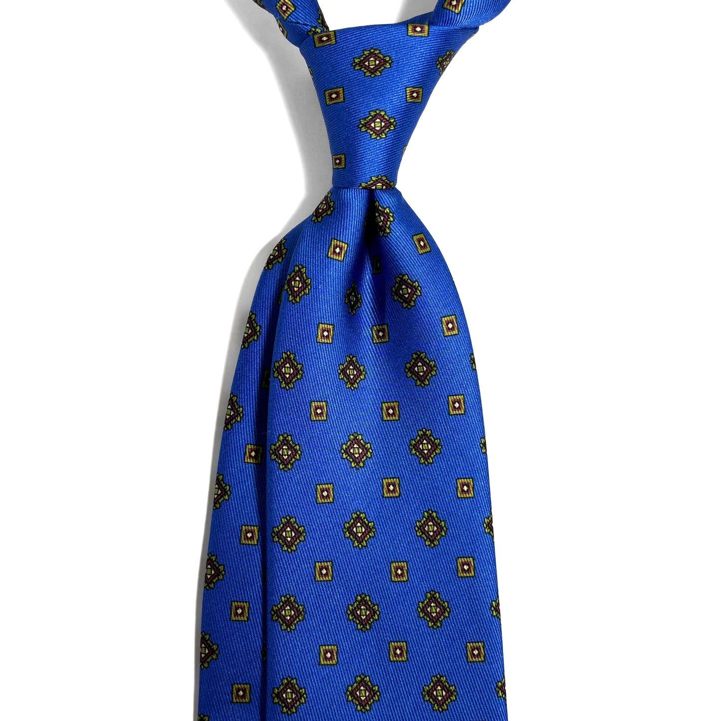 Electric Blue Geometric Silk Tie