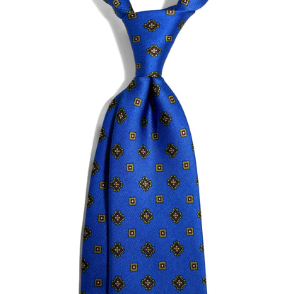 Electric Blue Geometric Silk Tie
