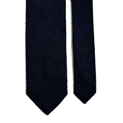 Navy Blue Silk Shantung Tie