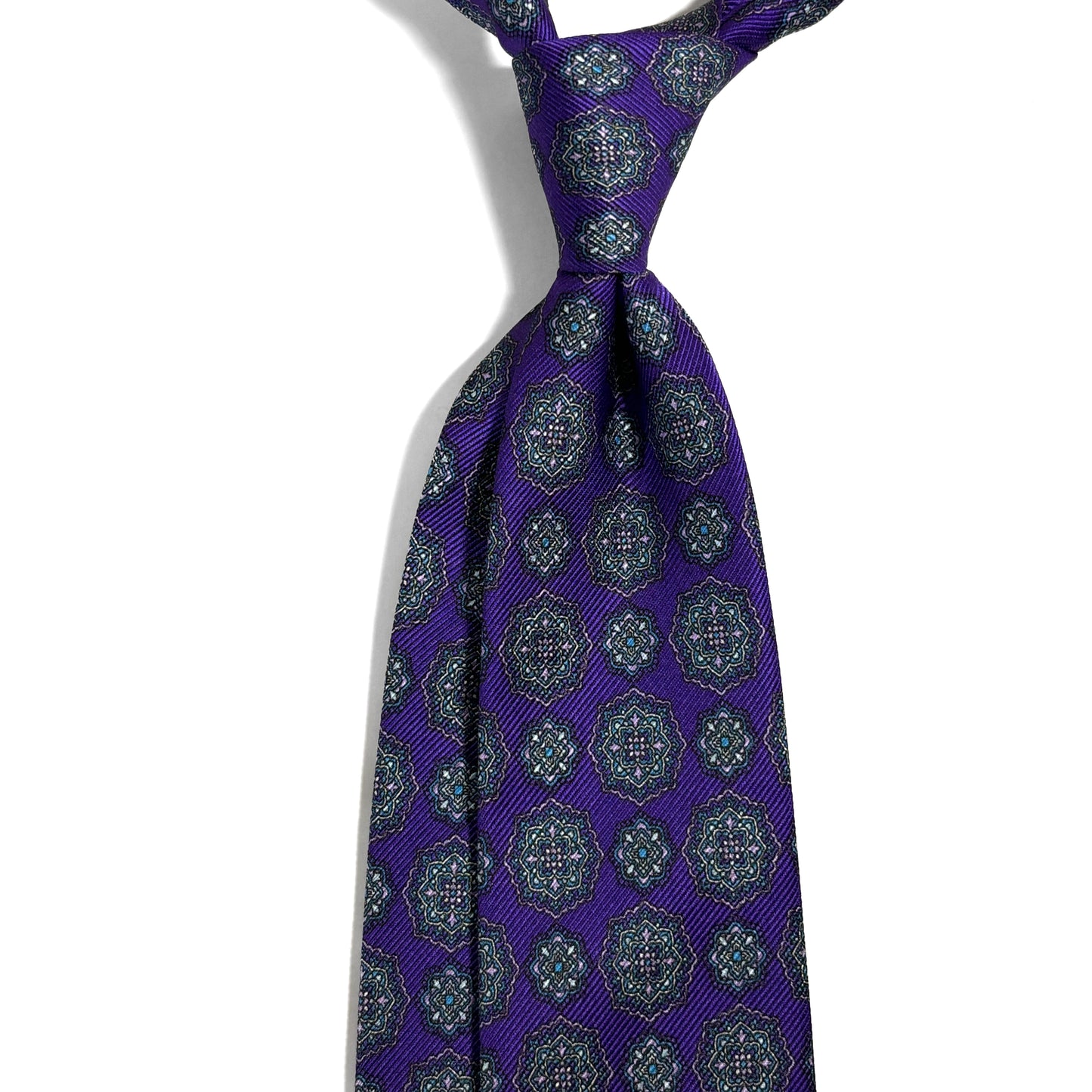Purple Geometric Printed 50oz Silk Twill Tie
