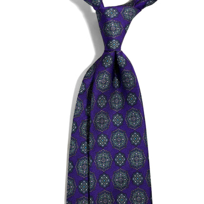 Purple Geometric Printed 50oz Silk Twill Tie