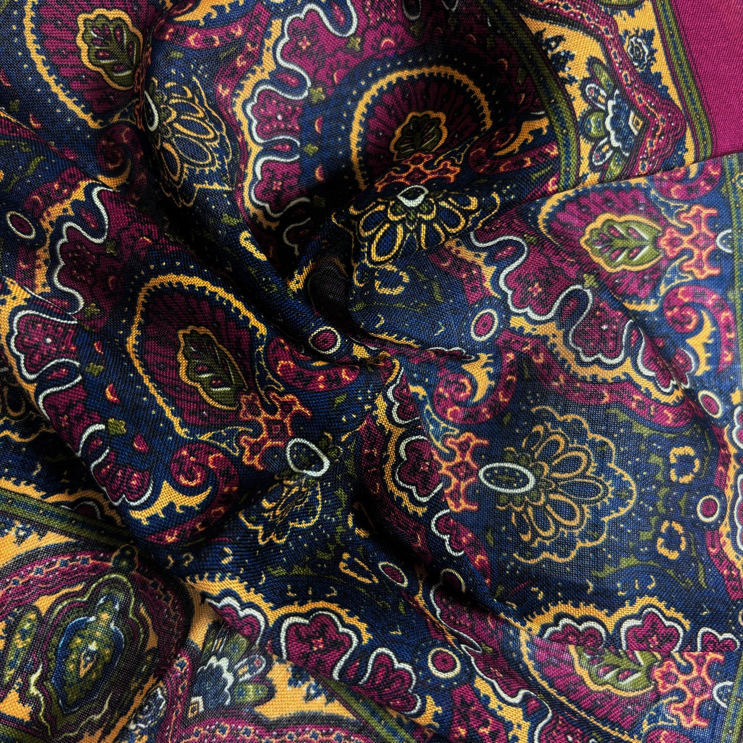 Dominus - Magenta & Yellow - Wool/Silk Pocket Square