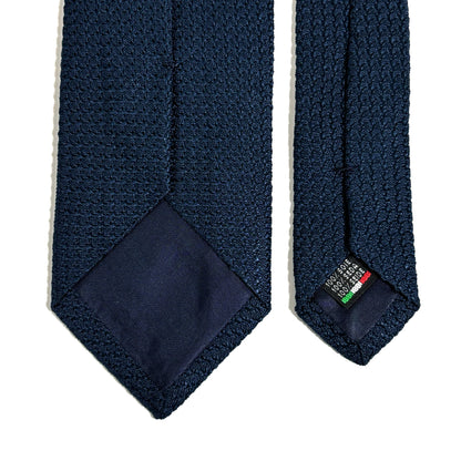 Prussian Navy Blue Silk Grenadine Tie (Garza Grossa)