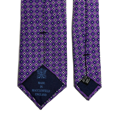 Purple Small Floral Silk Tie