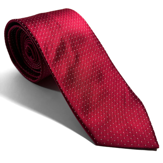 Red Polka Dot Silk Jacquard Tie