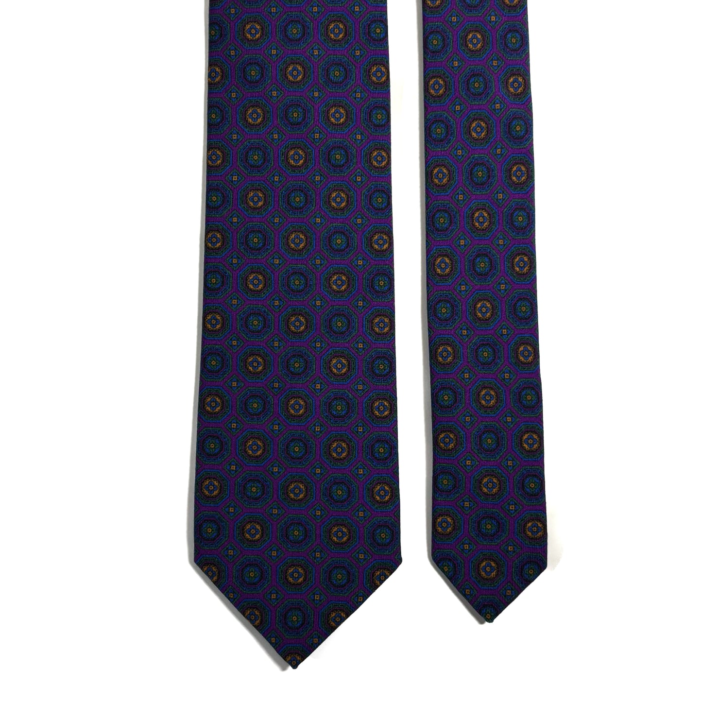 Purple Geometric Tasmanian Wool Tie